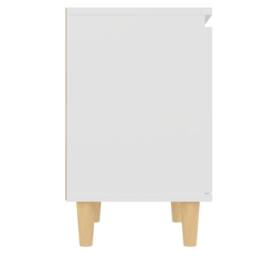 Berkfield Home Sturdy Bed Cabinets with Solid Wood Legs 2 pcs White 40x30x50 cm - Size: 40 x 30 x 50 cm - thumbnail 8