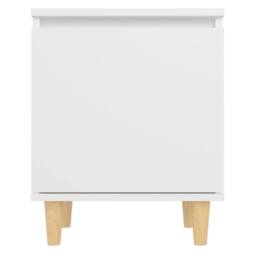 Berkfield Home Sturdy Bed Cabinets with Solid Wood Legs 2 pcs White 40x30x50 cm - Size: 40 x 30 x 50 cm - thumbnail 7