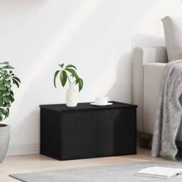 Berkfield Home Storage Box with Lid Black Oak 60x35x35 cm Engineered Wood - Size: 60 x 35 x 35 cm - thumbnail 4