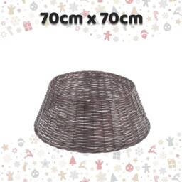 VFM e-Store Christmas Tree Skirt Decoration 70cm x 70cm Grey X 1 - Size: 70 cm x 70 cm - thumbnail 2