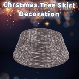 VFM e-Store Christmas Tree Skirt Decoration 70cm x 70cm Grey X 1 - Size: 70 cm x 70 cm - thumbnail 3