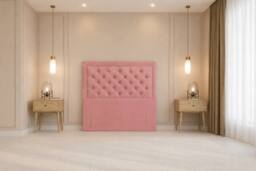 "Chester & Oakley Valencia Plush Divan Bed Base 2 Drawers Foot-End - 54"" Headboard in Pink - Size: King" - thumbnail 8