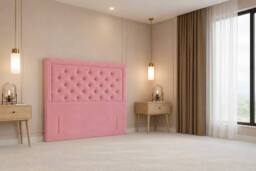"Chester & Oakley Valencia Plush Divan Bed Base 2 Drawers Foot-End - 54"" Headboard in Pink - Size: King" - thumbnail 9
