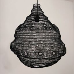 CGC Lighting 'Casablanca' Large Black Mesh Moroccan Metal Ceiling Pendant Light & Lamp Shade - thumbnail 5
