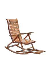 Garden Sanctuary Bamboo Foldable Outdoor Recliner Rocking Chair in Natural - thumbnail 3