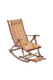 Garden Sanctuary Bamboo Foldable Outdoor Recliner Rocking Chair in Natural - thumbnail 5