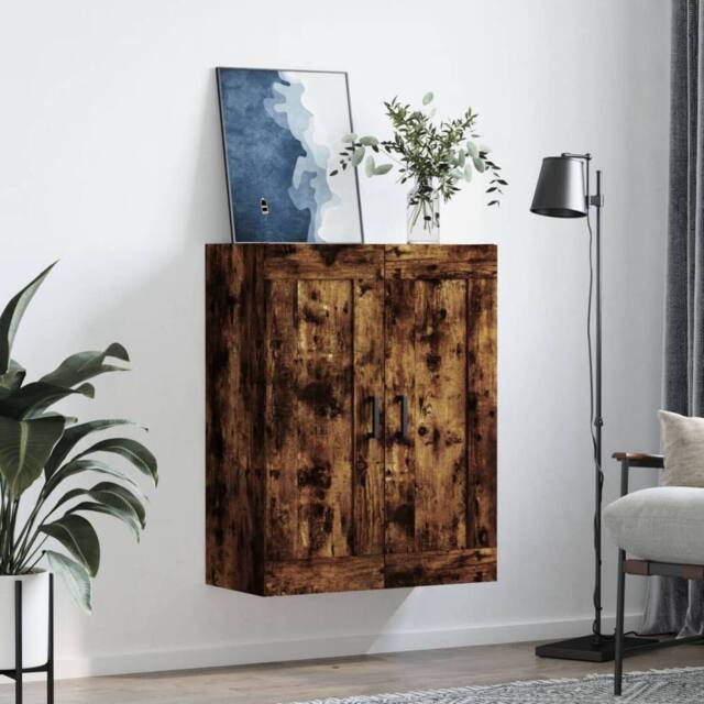 Berkfield Home Wall Mounted Cabinet Smoked Oak 69.5x34x90 cm Engineered Wood in Brown - image 1