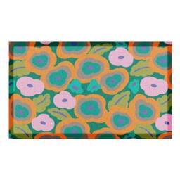 Artsy Mats Elizabeth Olwen Flora Indoor/Outdoor Doormat (90x60cm) in Green - Size: 60 x 90 cm - thumbnail 2