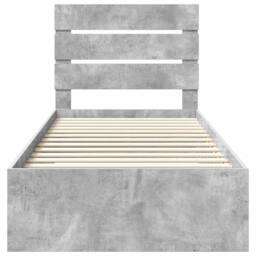 Berkfield Home Bed Frame Concrete Grey & Silver 70 x 190 cm Engineered Wood - thumbnail 7