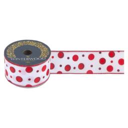 VFM e-Store Christmas Ribbon Garland 6cm x 10cm White X 1 - Size: 6 cm x 10 cm