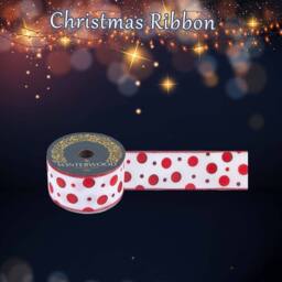VFM e-Store Christmas Ribbon Garland 6cm x 10cm White X 1 - Size: 6 cm x 10 cm - thumbnail 3