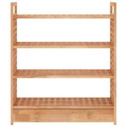 Berkfield Home Shoe Rack with Drawer 70x27x81 cm Solid Wood Walnut in Brown - Size: 70 x 27 x 81 cm - thumbnail 5