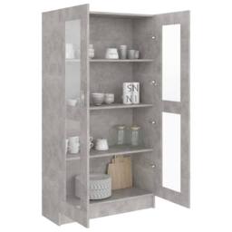 Berkfield Home Vitrine Cabinet Concrete Grey 82.5x30.5x150 cm Engineered Wood - thumbnail 4