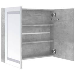 Berkfield Home LED Bathroom Mirror Cabinet Concrete Grey 80x12x68 cm - Size: 80 x 12 x 68 cm - thumbnail 5