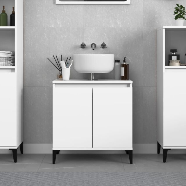 Berkfield Home Sink Cabinet White 58x33x60 cm Engineered Wood - Size: 58 x 33 x 60 cm - image 1