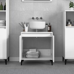 Berkfield Home Sink Cabinet White 58x33x60 cm Engineered Wood - Size: 58 x 33 x 60 cm - thumbnail 3