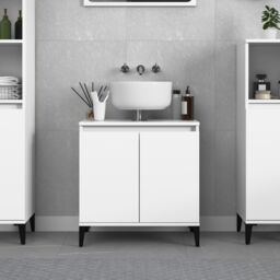 Berkfield Home Sink Cabinet White 58x33x60 cm Engineered Wood - Size: 58 x 33 x 60 cm - thumbnail 1