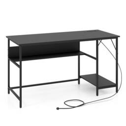 Havendro Computer Workstation Writing Study Desk Storage Shelf-Black in Black