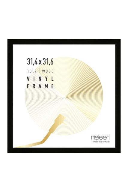"nielsen Vinyl 12"" LP Record Album Display Frame, Wood, 34x34cm in Black - Size: 34x34 cm" - image 1