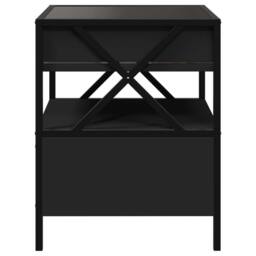 Berkfield Home Bedside Table with Infinity LED Black 40x40x51 cm - Size: 40 x 40 x 51 cm - thumbnail 7
