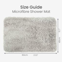 Allure Bath Fashions Shaggy Microfibre Non Slip Bath Mat 40 x 60cm in Light Grey - Size: 40 x 60 cm - thumbnail 5