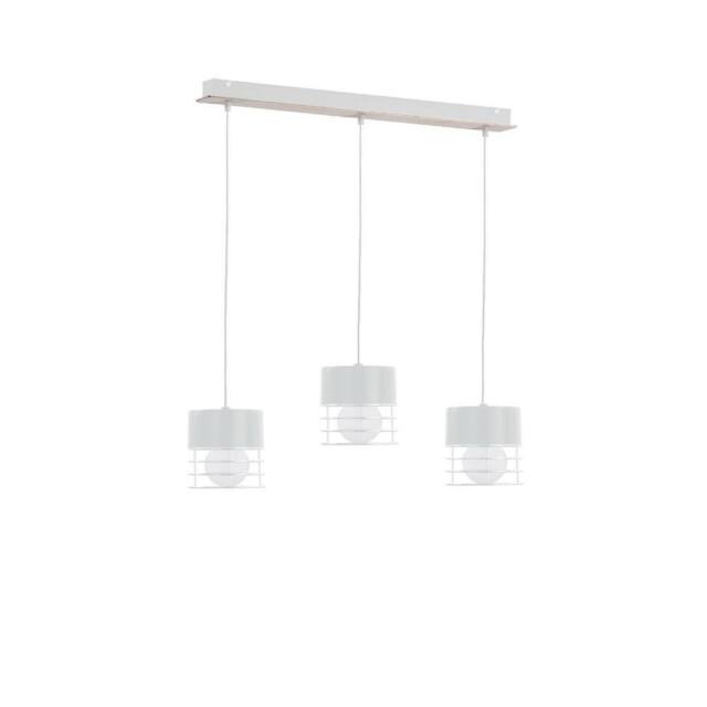 Netlighting Casa Bar Pendant Ceiling Light White Wood 60cm 3x E27