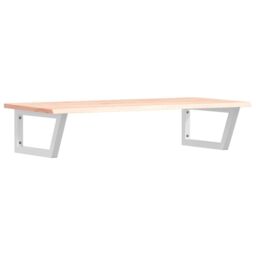 Berkfield Home Basin Shelf Wall Mounted Steel & Solid Wood Oak in Brown - thumbnail 2