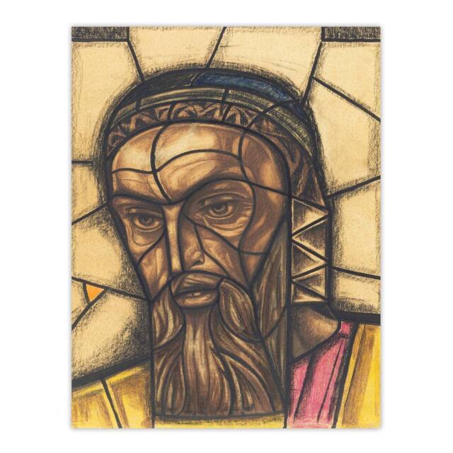 "Artery8 St Luke Stained Glass Design Holst Wall Art Poster Print - Size: W24"" x H32""" - image 1