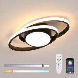 Goeco Ceiling Light LED Dimmable, Black, Round, 39W Modern LED Ceiling Light in Black - thumbnail 1