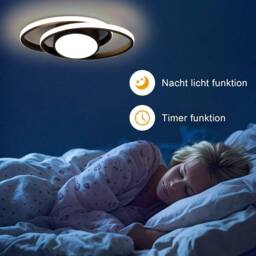Goeco Ceiling Light LED Dimmable, Black, Round, 39W Modern LED Ceiling Light in Black - thumbnail 7