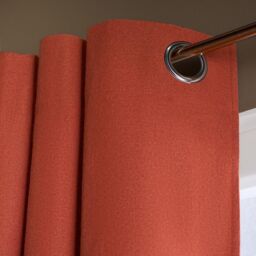 OHS Woven Texture Filled Curtains Thermal Eyelet Blackout in Burnt Orange - Size: 229 cm width x 229 cm drop - thumbnail 3