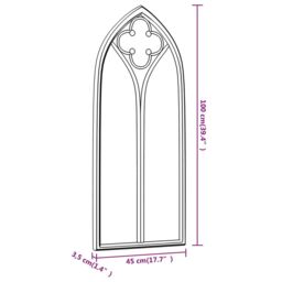 Berkfield Home Garden Mirror Sand 100x45 cm Iron for Outdoor Use in Beige - thumbnail 6