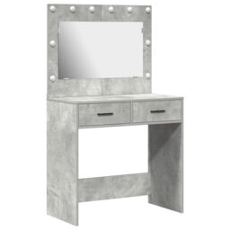 Berkfield Home Dressing Table with LED Lights¬†Concrete Grey 78, 5x41x135 cm in Light Grey - Size: 5 x 41 x 135 cm - thumbnail 2