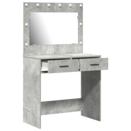 Berkfield Home Dressing Table with LED Lights¬†Concrete Grey 78, 5x41x135 cm in Light Grey - Size: 5 x 41 x 135 cm - thumbnail 4