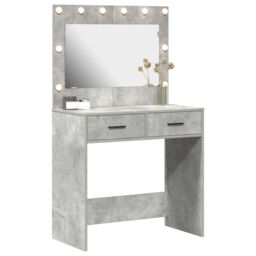 Berkfield Home Dressing Table with LED Lights¬†Concrete Grey 78, 5x41x135 cm in Light Grey - Size: 5 x 41 x 135 cm - thumbnail 3