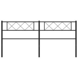 Berkfield Home Metal Headboard Black 160 cm - thumbnail 3
