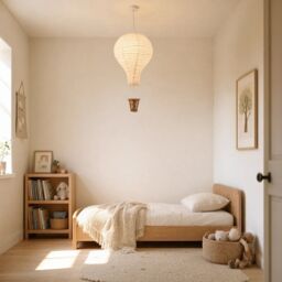 Happy Homewares Modern Hot Air Balloon Oatmeal Linen Easy Fit Pendant Lighting Shade in Brown - thumbnail 6
