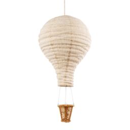 Happy Homewares Modern Hot Air Balloon Oatmeal Linen Easy Fit Pendant Lighting Shade in Brown - thumbnail 1