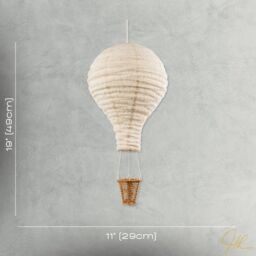 Happy Homewares Modern Hot Air Balloon Oatmeal Linen Easy Fit Pendant Lighting Shade in Brown - thumbnail 7