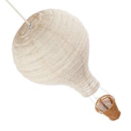 Happy Homewares Modern Hot Air Balloon Oatmeal Linen Easy Fit Pendant Lighting Shade in Brown - thumbnail 4