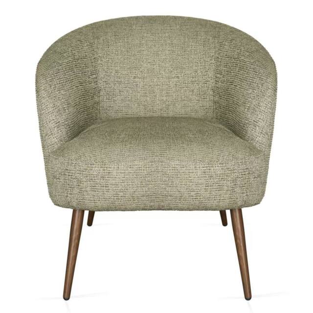 SONARA Mid Century Curved Barrel Accent Chair Soft Upholstered Tub Armchair in Green - image 1