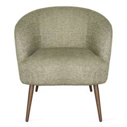 SONARA Mid Century Curved Barrel Accent Chair Soft Upholstered Tub Armchair in Green