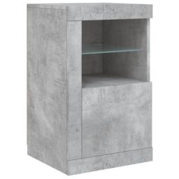 Berkfield Home Sideboard with LED Lights Concrete Grey 123x37x67 cm - Size: 123 x 37 x 67 cm - thumbnail 9