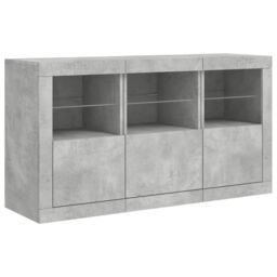 Berkfield Home Sideboard with LED Lights Concrete Grey 123x37x67 cm - Size: 123 x 37 x 67 cm - thumbnail 5