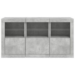 Berkfield Home Sideboard with LED Lights Concrete Grey 123x37x67 cm - Size: 123 x 37 x 67 cm - thumbnail 6