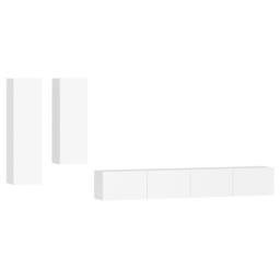 Berkfield Home 4 Piece TV Cabinet Set White Engineered Wood - thumbnail 2