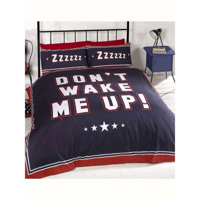 Catherine Lansfield Don´t Wake Me Up Duvet Cover Set in Red - Size: Double - image 1