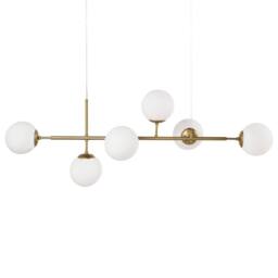 Wyld and Coco Six-Glass Globe Pendant Light Gold - Dining Room Ceiling Light - thumbnail 2