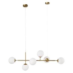 Wyld and Coco Six-Glass Globe Pendant Light Gold - Dining Room Ceiling Light - thumbnail 4