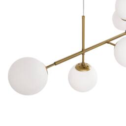 Wyld and Coco Six-Glass Globe Pendant Light Gold - Dining Room Ceiling Light - thumbnail 5